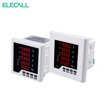 伊莱科(ELECALL)数显三相电流电压频率组合表ELE-3UIF25/35五排数字显示 白色 AC400/5A/450V/50Hz 7 