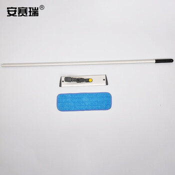 安赛瑞 粘扣式平板尘推 木地板瓷砖拖把 医院酒店物业学校纤维拖布 干湿两用地拖40cm 24447