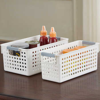 盛富永 零食收纳篮 桌面杂物收纳筐 塑料小篮子 手推车置物架整理盒 小篮子白色5个