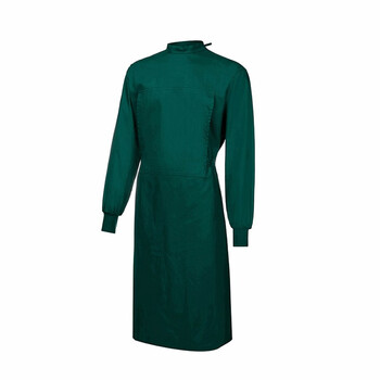 劳保佳 手术衣 男女棉质长袖医生服 手术室洗手衣 隔离衣 长袖手术服 墨绿全包款 L 可定制