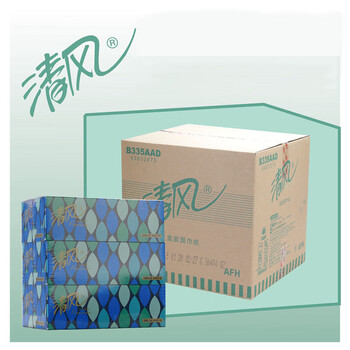清风 B335AAD 二层130抽面巾纸 （206mm×195mm/抽）×130抽/盒×3盒/包×16包/箱