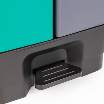 舒蔻（Supercloud）户外双桶分类垃圾桶餐厨垃圾其他垃圾分类分离大商用脚踏大号垃圾桶绿+灰60L