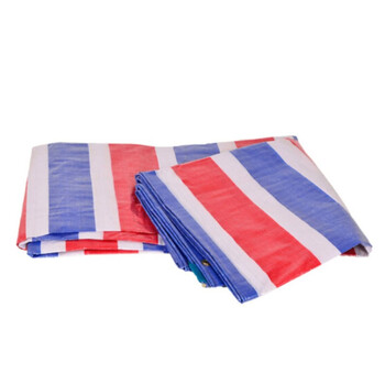 海斯迪克 彩条布防雨布 单膜彩条布 三色防雨布 防水防风篷布 普通款10M*30M HK-211