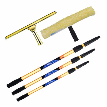 ETTORE 美国金鹰二节伸缩杆玻璃清洁套装(1.2米伸缩杆+铜刮刀+涂水器) 三件套