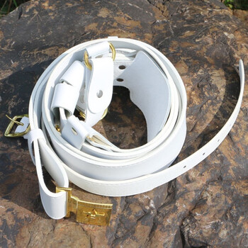 雅恪尚 白色纠察带部分队纠察腰带执勤巡逻执行公务腰带