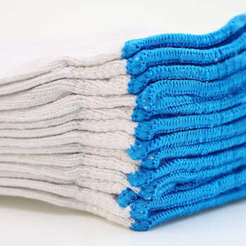 者也（ZYE）棉线手套 加厚加密尼龙手套耐磨防滑劳保手套 一等白棉GYZ500(耐磨无线头) 1双