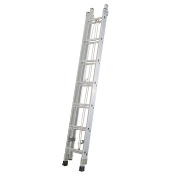 兴航发铝合金方管铆压伸缩单梯 4M 人字梯折叠梯伸缩梯子升降工程梯单面直梯铝合金加厚
