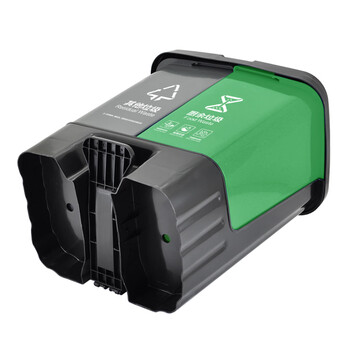 兰诗（LAUTEE）YJ-B046 新国标脚踏分类双格垃圾桶 商用连体双桶垃圾桶 60L灰绿