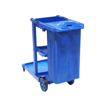 莫恩克 清洁车 柞水桶 手推保洁杂物车 多功能物业拖把桶 蓝色无盖清洁车+榨水桶