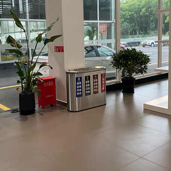 迪恩斯（DEANS）不锈钢垃圾桶室内分类垃圾桶大号商用四分类果皮箱商场公共场合高档垃圾箱 218X4