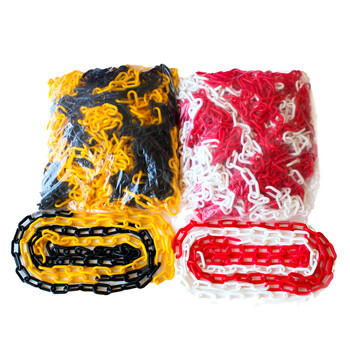 百舸 警示防护链条 路锥路障雪糕筒警示柱连接链条6mm 黄黑款5米长