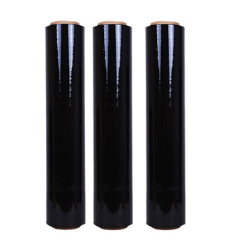 上柯 缠绕膜宽50cm*长250m膜净重2kg/卷 单卷 PE手工打包膜黑色拉伸膜A1004