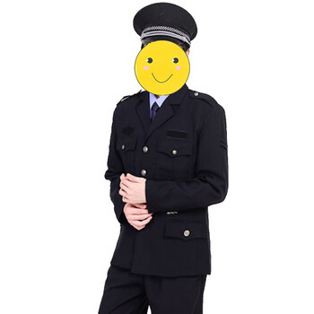 鸣固 保安服 物业门卫执勤服长袖劳保工作服套装 春秋保暖舒适执勤服 藏青西装款