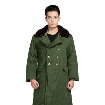 者也（ZYE）冬季长款加厚毛绒棉大衣保安服 标准款白丝棉