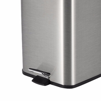 益美得 LK1026 不锈钢脚踏式垃圾桶方形卫生间脚踏带盖卫生桶办公室纸篓 12L