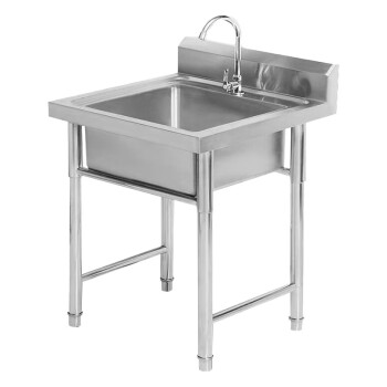 稳斯坦 W5557 商用不锈钢水池 厨房水槽洗碗洗菜盆带支架存储池 加厚50*50*80单槽