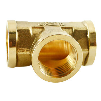 冰禹 BY-7060 黄铜内丝三通接头（5个）管道铜接头 五金水暖配件 4分内牙三通 方体DN15 75克