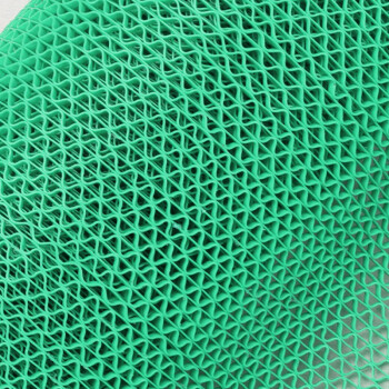 雅的 PVC塑胶防滑S型镂空防水游泳池厨房地毯浴室防滑垫 绿色 厚4.5宽0.9米*1米 /米