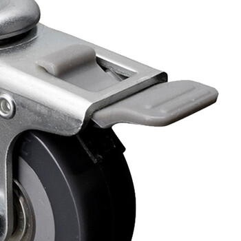 安赛瑞 丝杆塑刹万向脚轮 2英寸耐磨PU低噪音转椅滑滚丝口轮 承重40kg易得力定制 16200