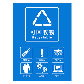 庄太太【14*21cm绿色易腐贴纸】新国标分类垃圾桶标志标识贴纸