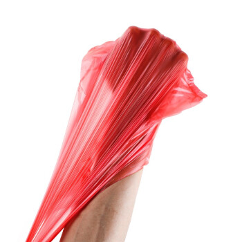 兰诗（LAUTEE）FH-1152 红色手提垃圾袋 酒店商用背心垃圾袋 24*37cm*100只装