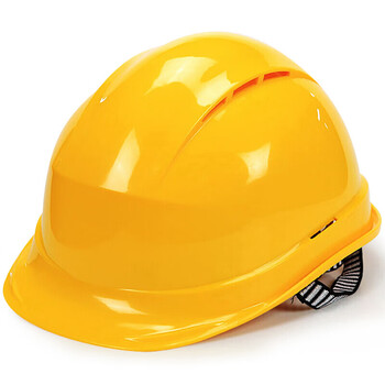 者也（ZYE）ABS安全帽工地施工领导电工国标加厚防砸抗冲击头盔劳保建筑工程透气印字 宽顶款 黄色