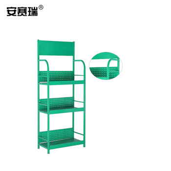 安赛瑞 轻型小货架（三层）机油配件展示架 超市便利店置物架展销架 润滑油金属货架 绿色 28385