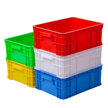 京顿 大号塑料周转箱收纳储物箱长方形物流中转箱货框周转筐胶箱450*335*210mm（带盖子）