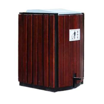 铁义 户外垃圾桶 规格680*380*850mm钢木脚踏垃圾箱