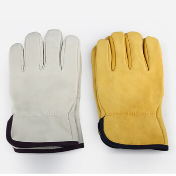 者也（ZYE）羊皮电焊工手套 隔热防烫焊接手套工地搬运手套 黄色