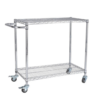 川井（WELLAND）手推车 可定制二层碳钢金属搬运车车间小拖车物料转运车周转车 仓库拣料车 90*60*85cm