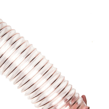 鼎红PU聚氨酯风管伸缩软管 镀铜钢丝软管透明吸尘木屑伸缩通风管壁厚1.5mm）内径45mm（一米价）