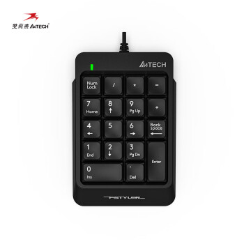 双飞燕（A4TECH）FK13P 飞时代有线键盘 笔记本外接数字小键盘有线 财务会计收银柜台证券用 USB接口 黑色