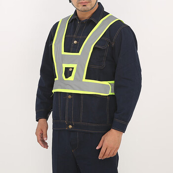 者也（ZYE）工程施工马甲反光背心车用反光背心印字警示服反光背心透气 V型反光荧光黄