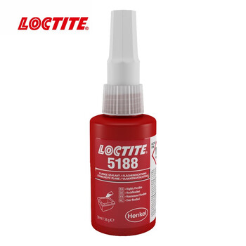 乐泰/loctite 5188 平面密封强力胶 耐化学品耐油高柔性附着力强刚性金属法兰铝制基材变速器电机外壳密封 红色 50ml 1支