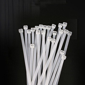 庄太太【8*300宽5.2mm200条白色】自锁式尼龙扎带塑料固定扎线带电线扎线束带黑/白色