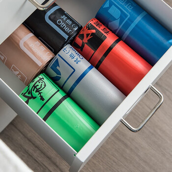 庄太太【咖色湿垃圾5卷150只】45*55cm分类印字连卷加厚平口环保垃圾袋