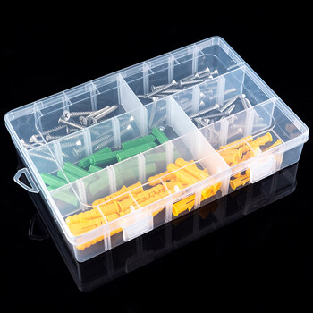 海斯迪克 HK-680 塑料零件盒分格工具分类盒透明螺丝收纳盒子 36格27.6*17.8*4.5cm