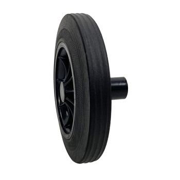 益美得 户外环卫垃圾桶配件轮子橡胶轮铁轴 240L配套轮子一对+铁轴一根