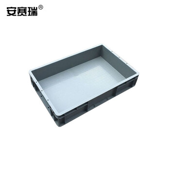 安赛瑞 EU物流周转箱 加厚欧标汽配物流箱 收纳箱整理储物箱零件盒 600×400×120mm 灰色 16404