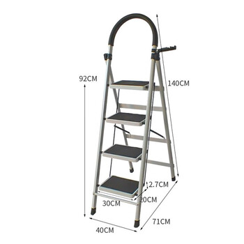 链工折叠梯子工业人字梯多功能便携工程施工楼梯小梯子爬梯扶梯登高梯踏步碳钢梯4步