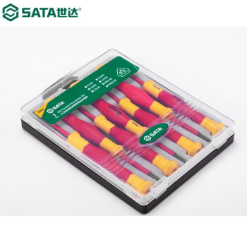 世达 SATA 09318 7件VDE双色柄绝缘微型螺丝批组套