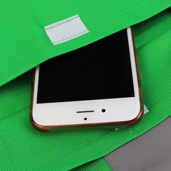 者也 多口袋反光马甲 1件 草绿色涤纶透气防尘警示骑行交通环卫施工作业可定制logo 均码