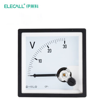 伊莱科(ELECALL)CP-96指针式直流电压表头机械安装式伏特表3 黑白色 直流30V