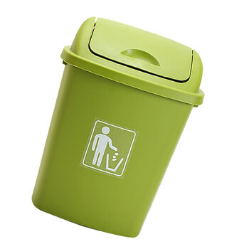 苏识 YJ-A143 30升带盖加厚带摇盖大号户外垃圾箱创意办公商场酒店翻盖桶(计价单位：个)烟灰色