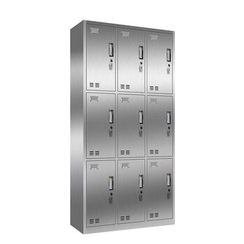 京顿JINGDUN 201不锈钢更衣柜钢员工储物柜宿舍健身更衣浴室寄存鞋包柜 九门更衣