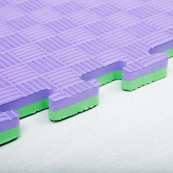 海斯迪克 HK-851 跆拳道地垫 商场eva泡沫拼接地垫 运动训练泡沫垫子 红蓝-T型纹2.5cm厚 1*1米