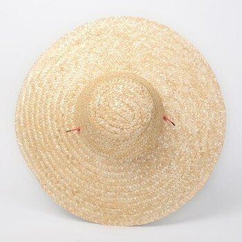 者也（ZYE）手工麦秆草帽户外防晒遮阳帽夏季大檐农用草编太阳帽39-40CM 100顶 可定制