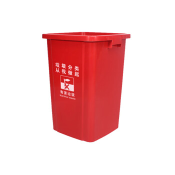 劳保佳 大容量无盖长方形垃圾箱 塑料无盖垃圾箱 60L方形无盖 绿色厨余垃圾