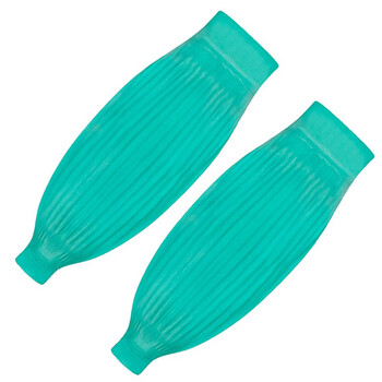 者也（ZYE）乳胶袖套 加厚防水防油污防酸碱束口袖套 绿色 45CM